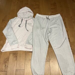 Emily Jane Pink Hoodie with grey loungewear set, super soft